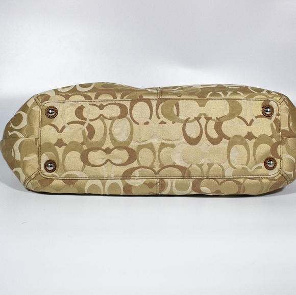 Coach Gold Caramel Signature Tote Handbag F14492 - Picture 5 of 6